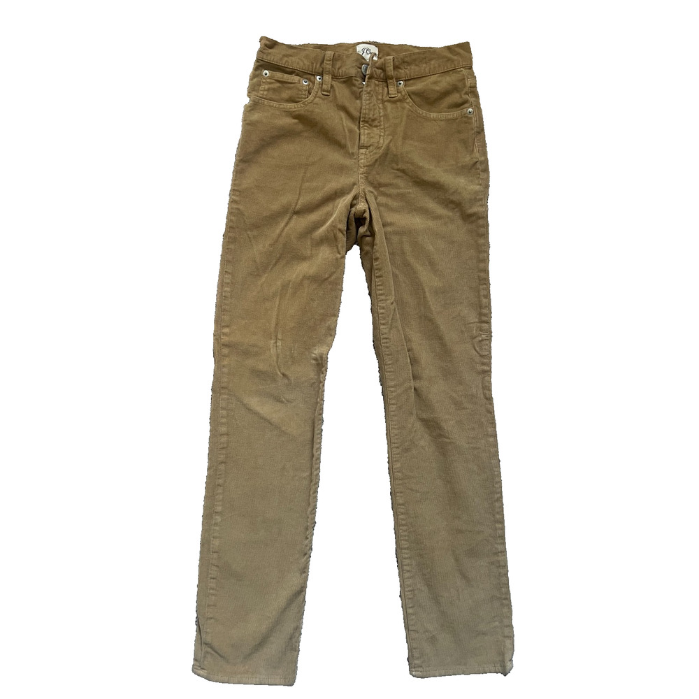 J Crew Vintage Slim Straight Corduroy Khaki W26 Tall Preppy Straight Leg Y2K 90s
